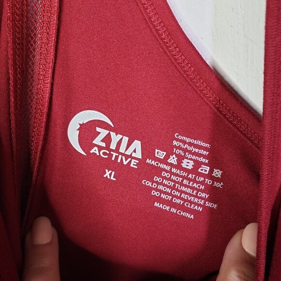 Zyia Active Effortless Tank Top‎ Racerback XL Cranberry Mesh Details - Picture 5 of 8